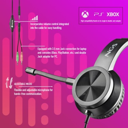 NGS MSX 11 PRO Auriculares Alámbrico Diadema Juego Negro
