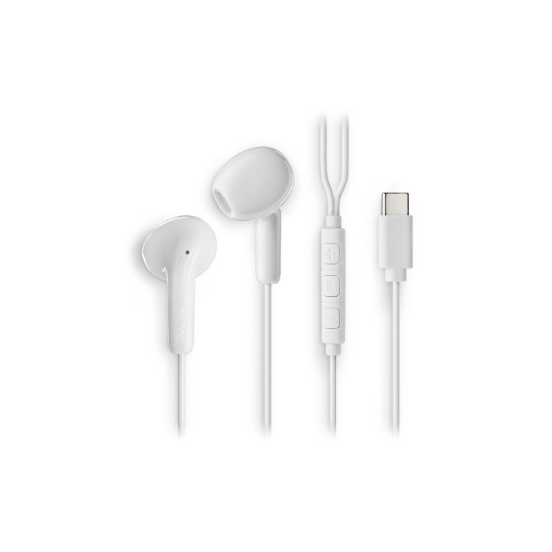 NGS CROSS GLIDE Auriculares Alámbrico Dentro de oído Llamadas/Música USB Tipo C Blanco