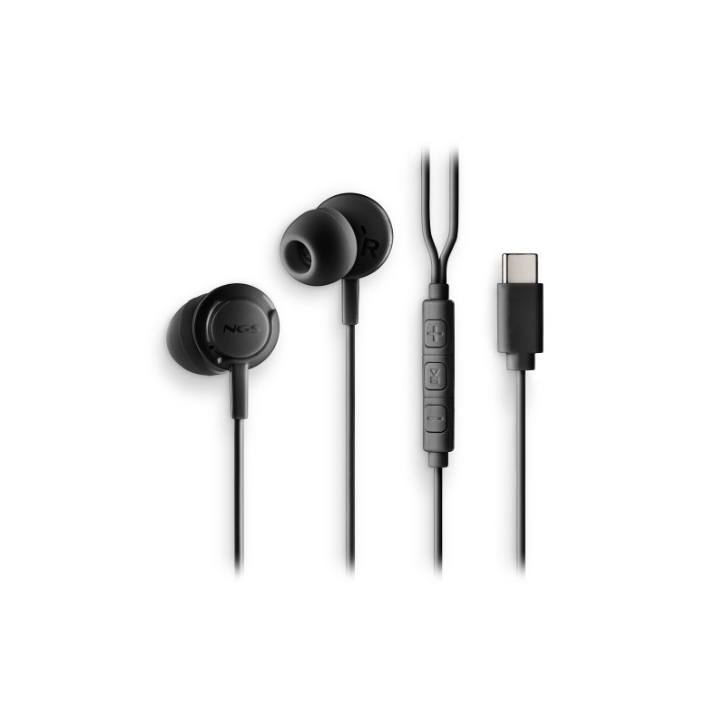 NGS CROSS STEP Auriculares Alámbrico Dentro de oído Llamadas/Música USB Tipo C Negro