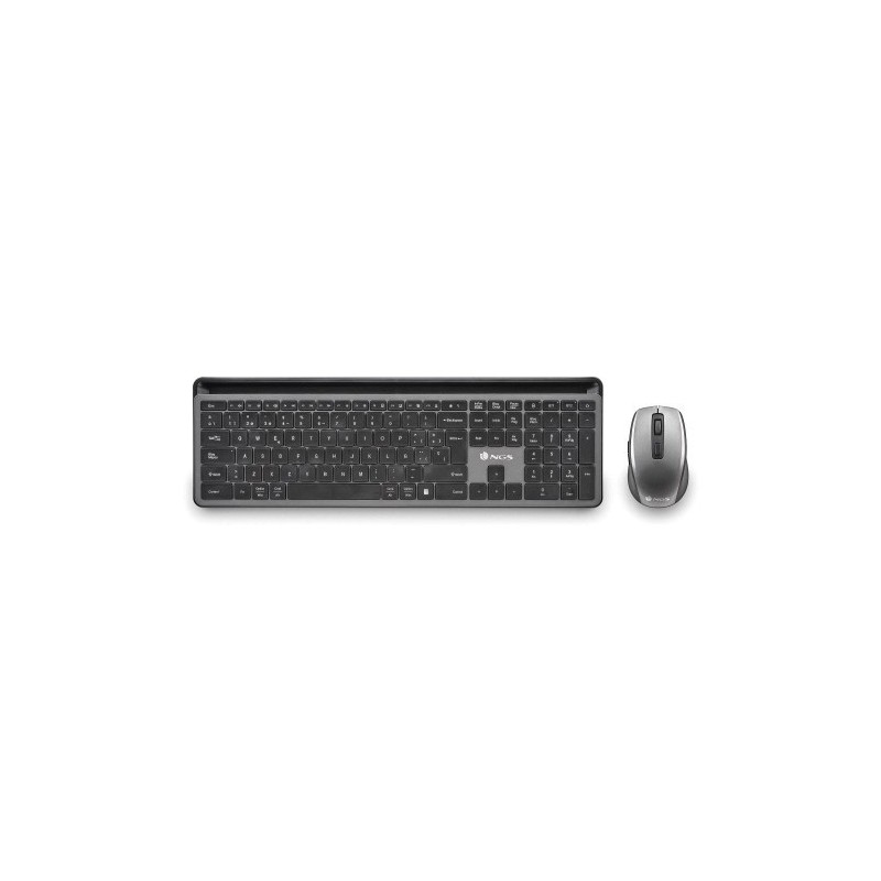 NGS ECLIPSE teclado Ratón incluido Hogar / Oficina RF Wireless + Bluetooth QWERTY Inglés Gris