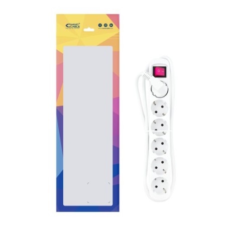 Nanocable Regleta de enchufes de 6 tomas con interruptor, 1.4 metros Blanca