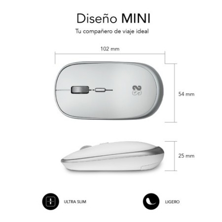 RATÓN ÓPTICO INALÁMBRICO WIRELESS MINI MOUSE SILVER