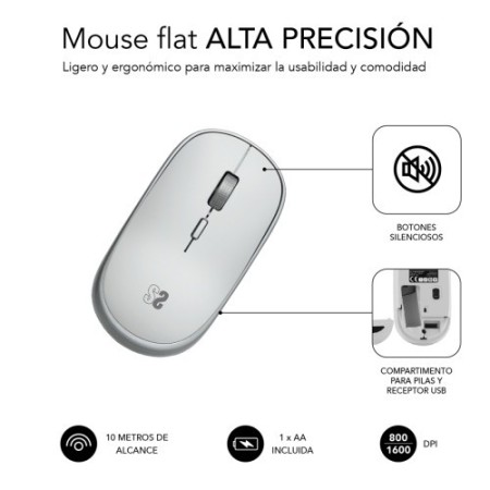 RATÓN ÓPTICO INALÁMBRICO WIRELESS MINI MOUSE SILVER