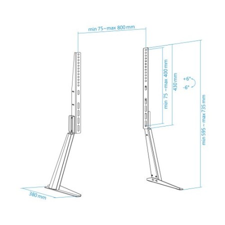 TooQ Soporte de mesa para pantallas 32”-70”