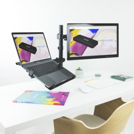 TooQ Soporte de mesa para pantalla 13″-32″ y portátil