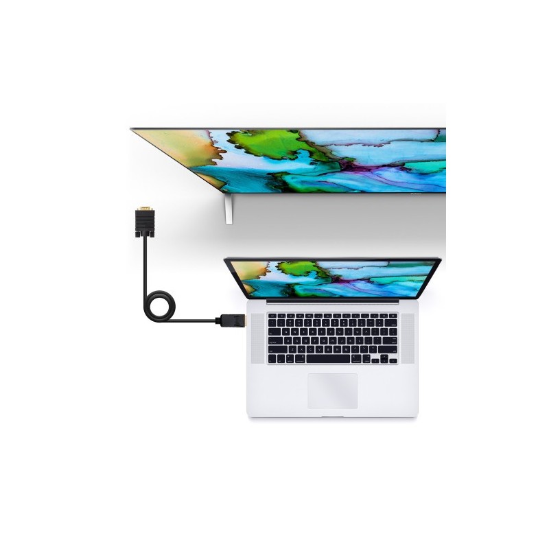 Nanocable Cable Conversor DisplayPort a VGA, DP/M - VGA/M, Negro, 1 m