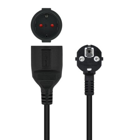 Nanocable Cable de Alimentación Alargador, Negro, 5 m