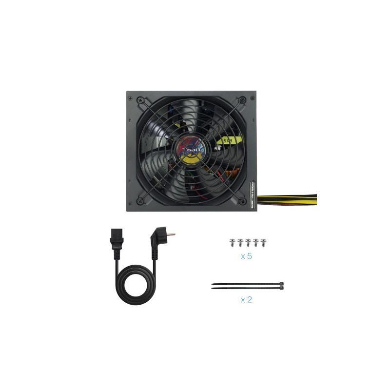 TooQ TQAPOLO-600SP unidad de fuente de alimentación 600 W 20+4 pin ATX ATX Negro
