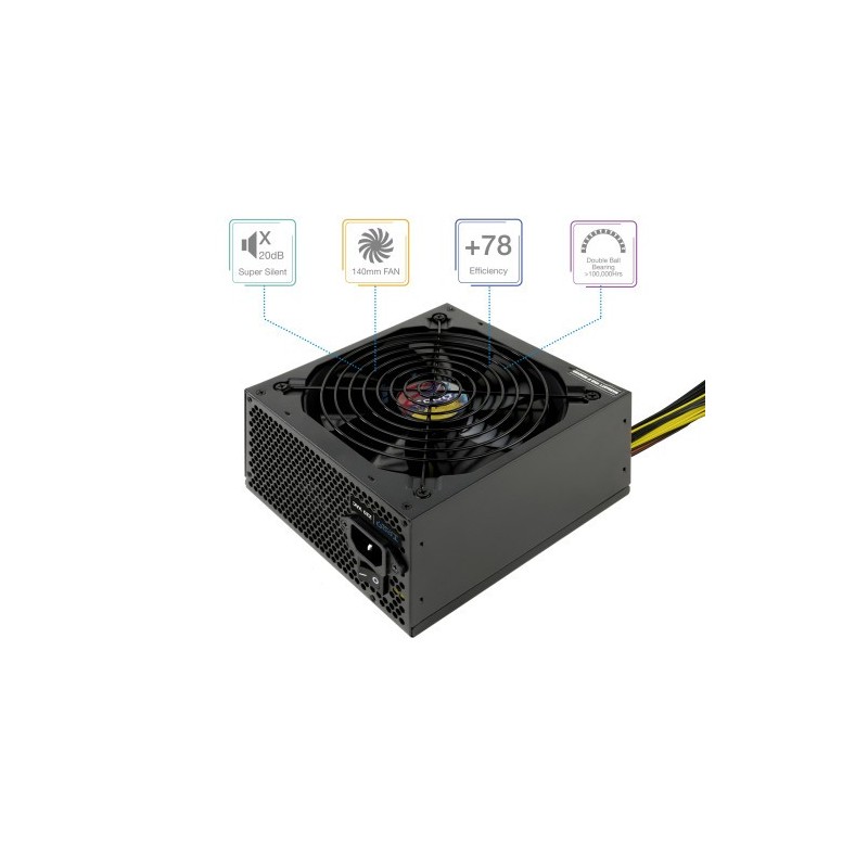TooQ TQAPOLO-700SP unidad de fuente de alimentación 700 W 20+4 pin ATX ATX Negro