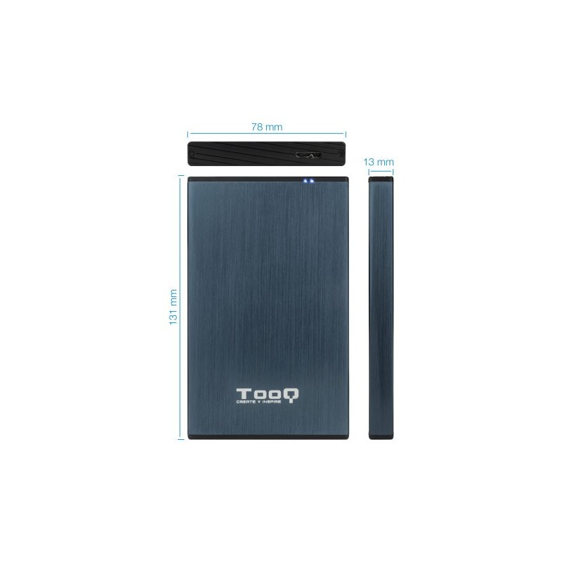 TooQ TQE-2527PB caja para disco duro externo Caja de disco duro (HDD) Negro, Marina 2.5″