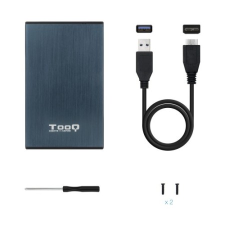 TooQ TQE-2527PB caja para disco duro externo Caja de disco duro (HDD) Negro, Marina 2.5″