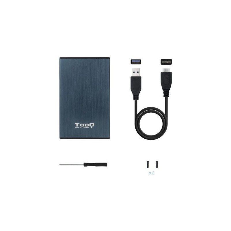 TooQ TQE-2527PB caja para disco duro externo Caja de disco duro (HDD) Negro, Marina 2.5″