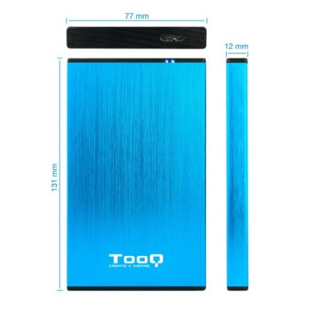 CAJA EXTERNA TOOQ TQE-2527BL 2,5″ 9,5 MM SATA USB 3.0/3.1 GEN1 AZUL