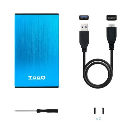 CAJA EXTERNA TOOQ TQE-2527BL 2,5″ 9,5 MM SATA USB 3.0/3.1 GEN1 AZUL