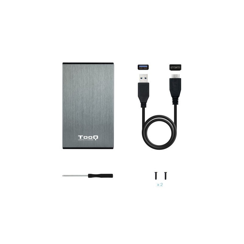 TooQ TQE-2527G caja para disco duro externo Caja de disco duro (HDD) Negro, Gris 2.5″