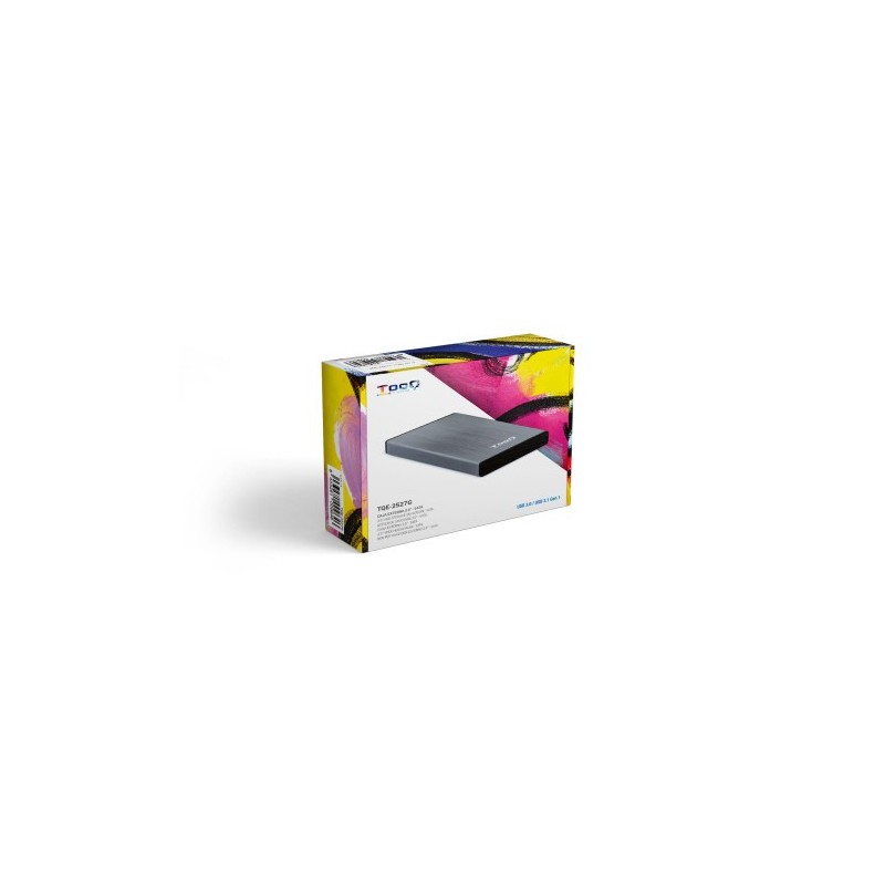 TooQ TQE-2527G caja para disco duro externo Caja de disco duro (HDD) Negro, Gris 2.5″