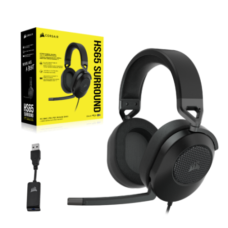 Corsair HS65 SURROUND Auriculares Alámbrico De mano Juego Carbono