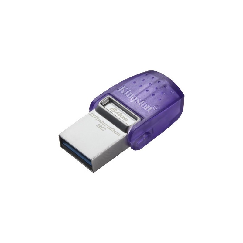 Kingston Technology DataTraveler microDuo 3C unidad flash USB 64 GB USB Type-A / USB Type-C 3.2 Gen 1 (3.1 Gen 1) Púrpura, Acero