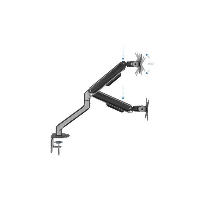 TooQ DB4032TNR-G soporte para monitor 81,3 cm (32″) Abrazadera/Atornillado Negro