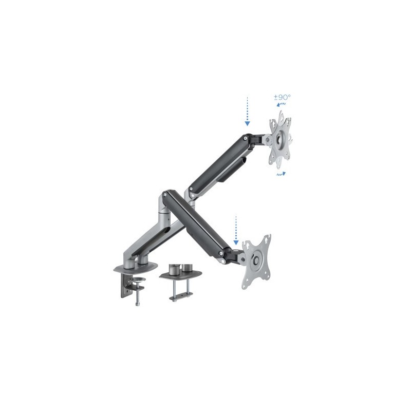 TooQ DB4132TNR-G soporte para monitor 81,3 cm (32″) Abrazadera/Atornillado Negro