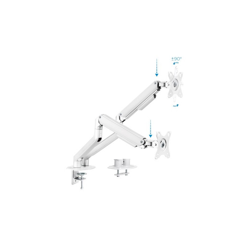 TooQ DB4132TNR-W soporte para monitor 81,3 cm (32″) Abrazadera/Atornillado Blanco