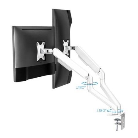 TooQ DB4132TNR-W soporte para monitor 81,3 cm (32″) Abrazadera/Atornillado Blanco