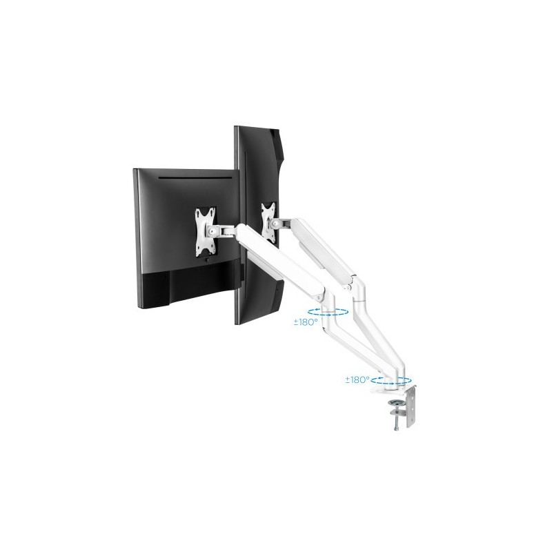 TooQ DB4132TNR-W soporte para monitor 81,3 cm (32″) Abrazadera/Atornillado Blanco