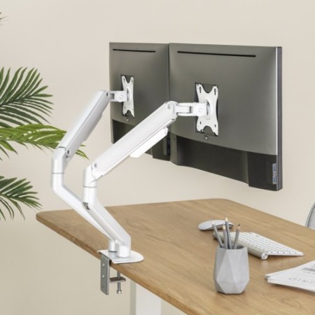 TooQ DB4132TNR-W soporte para monitor 81,3 cm (32″) Abrazadera/Atornillado Blanco