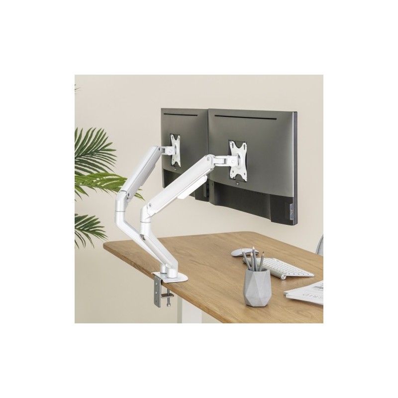 TooQ DB4132TNR-W soporte para monitor 81,3 cm (32″) Abrazadera/Atornillado Blanco