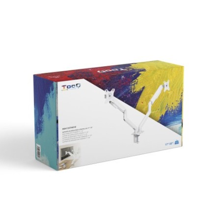 TooQ DB4132TNR-W soporte para monitor 81,3 cm (32″) Abrazadera/Atornillado Blanco