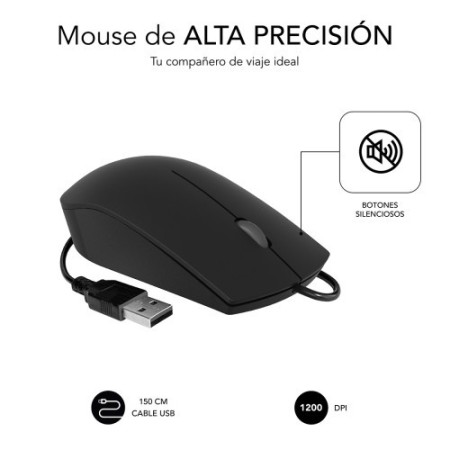 SUBBLIM Ratón Business Silencioso con cable USB 1200 DPI