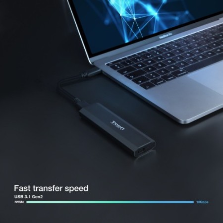 TooQ Shura Caja externa para unidad de estado sólido (SSD) Negro M.2