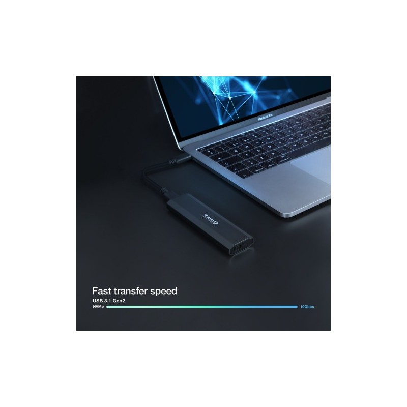 TooQ Shura Caja externa para unidad de estado sólido (SSD) Negro M.2