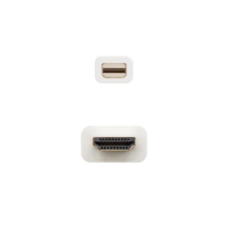 Nanocable Cable conversor Mini DP a HDMI, Mini DP/M - HDMI/M, Blanco, 2.0 M