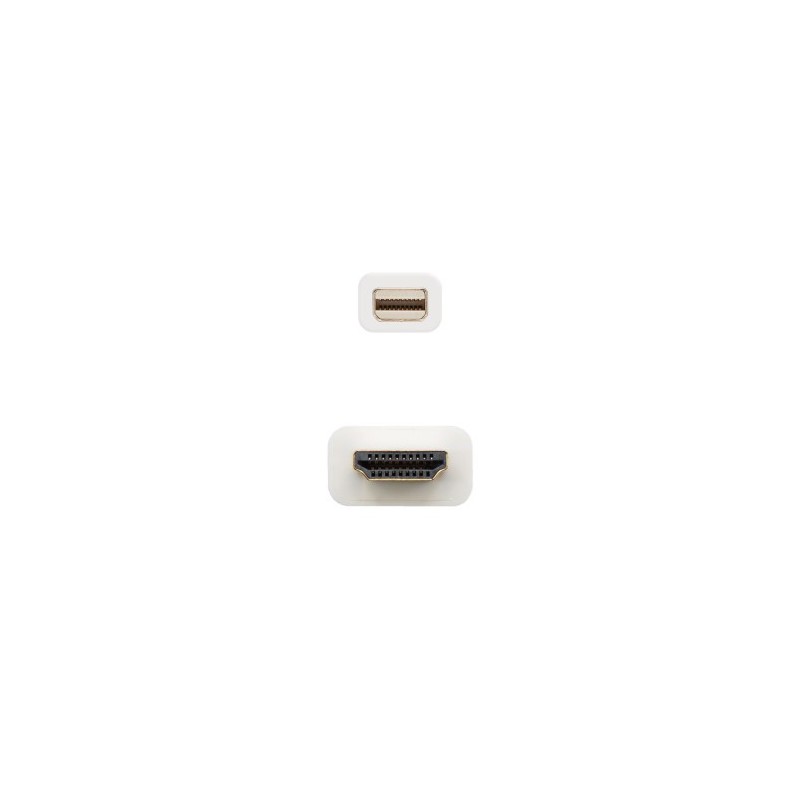 Nanocable Cable conversor Mini DP a HDMI, Mini DP/M - HDMI/M, Blanco, 2.0 M