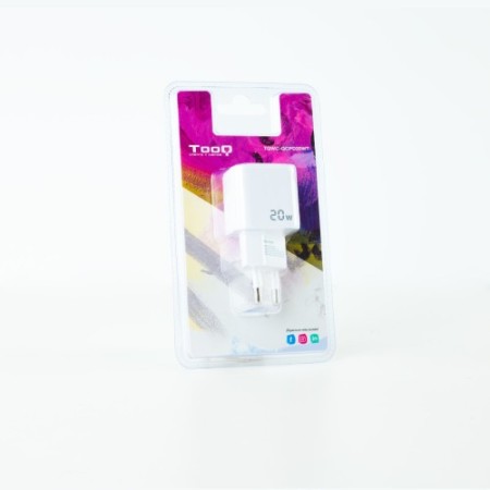 TooQ Cargador de Pared USB-C/PD + USB-A/QC 20W, Blanco