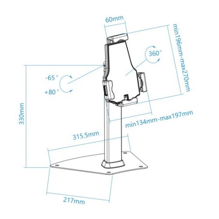 TooQ TQTDS0811 soporte de seguridad para tabletas 26,7 cm (10.5″) Negro