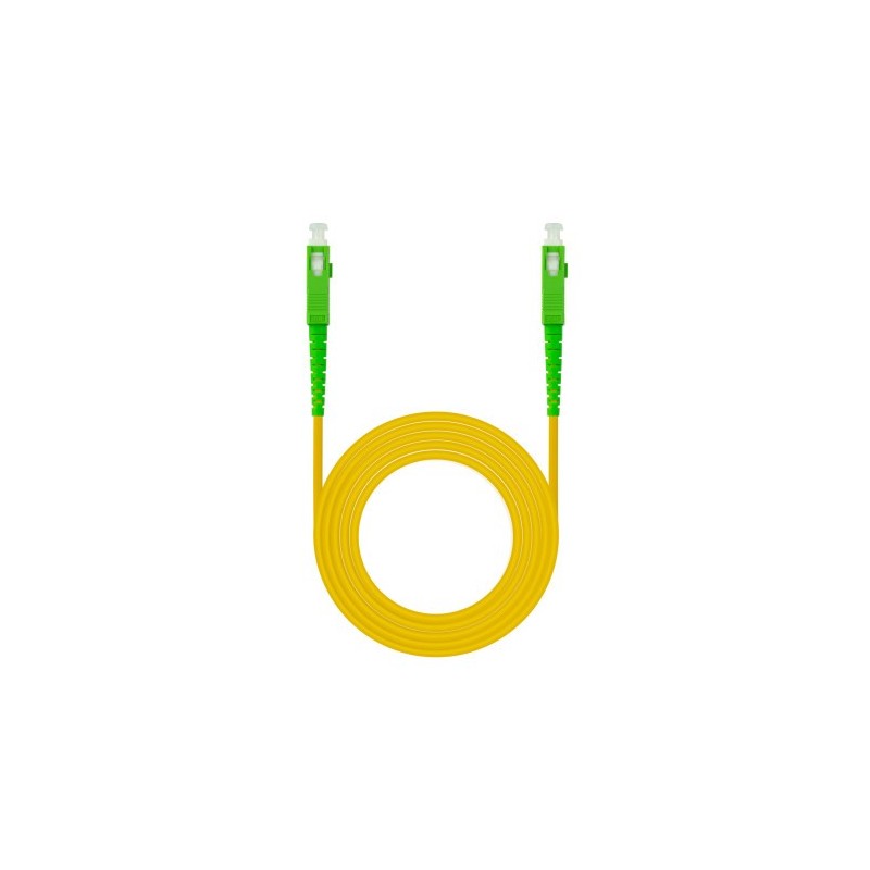 Nanocable Cable de Fibra Óptica SC/APC a SC/APC Monomodo Simplex LSZH, Amarillo, 1 m
