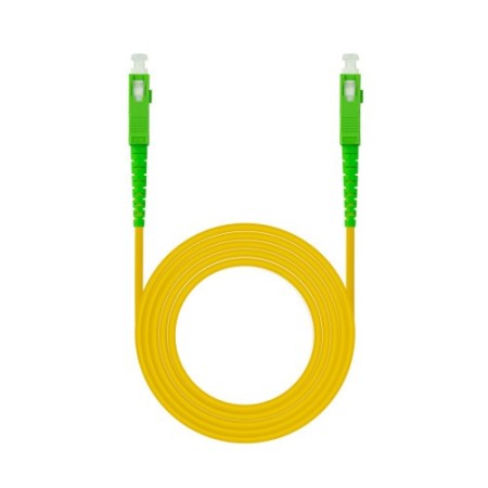 Nanocable Cable de Fibra Óptica SC/APC a SC/APC Monomodo Simplex LSZH, Amarillo, 2 m