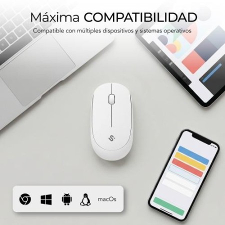 SUBBLIM Ratón Business Plus Silencioso inalámbrico 2.4G 1200 DPI Blanco