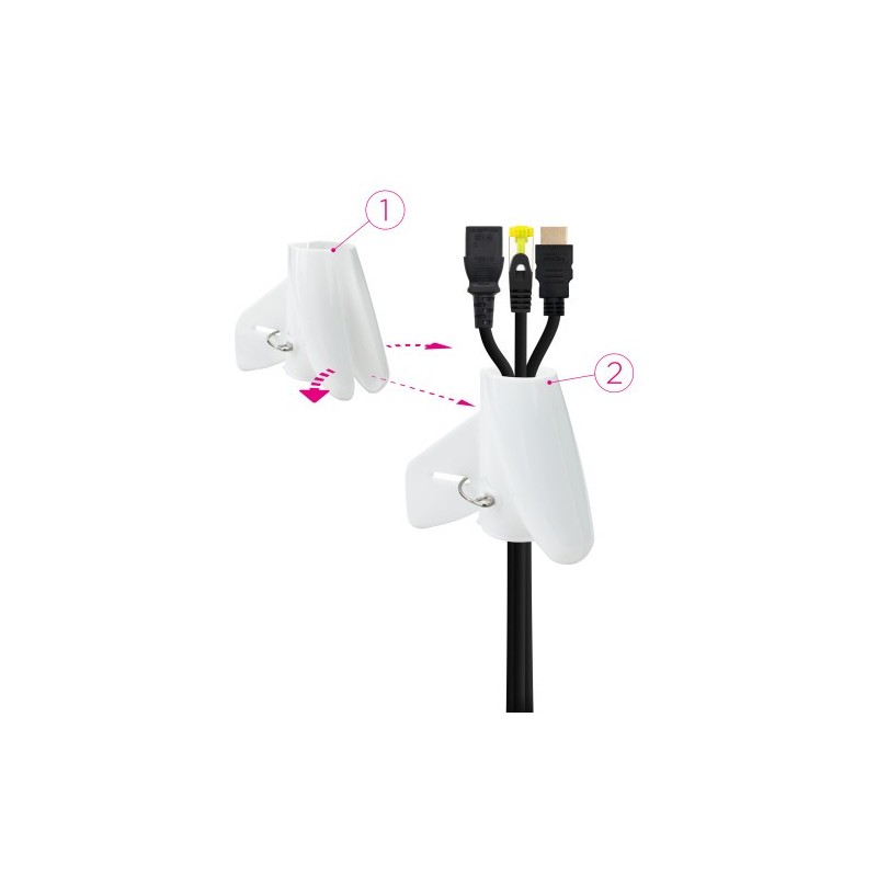 Nanocable Organizador de Cables Flexible 25 mm, Blanco, 3 m