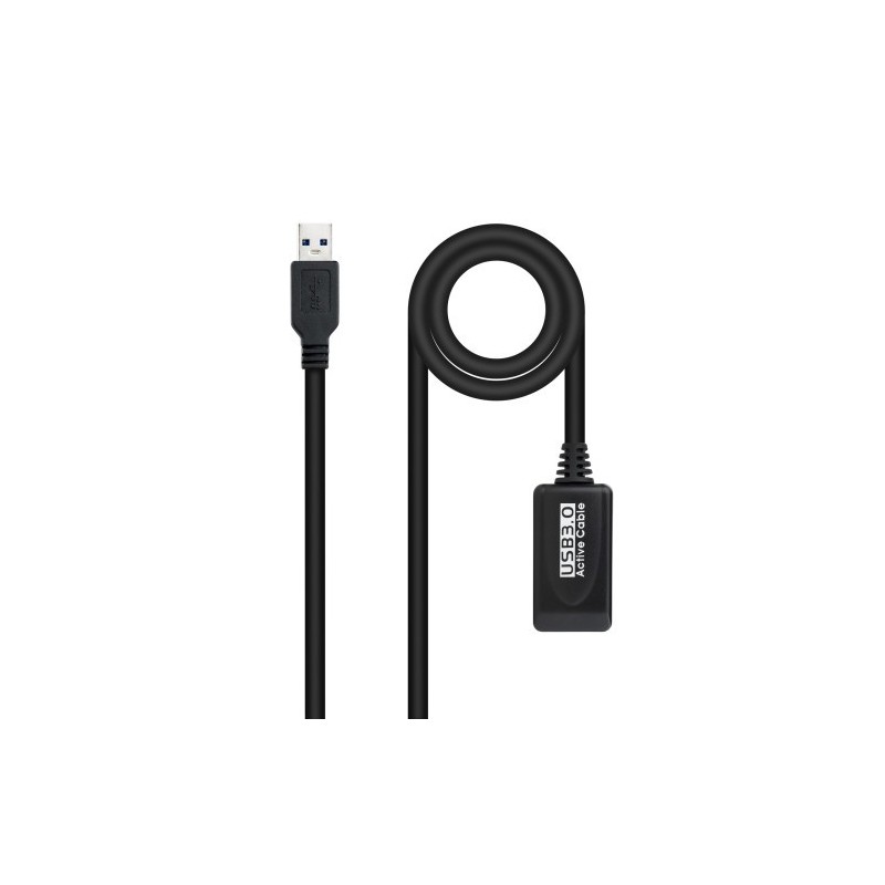 Nanocable Cable USB 3.0 prolongador con amplificador, tipo A/M-A/H, 5m