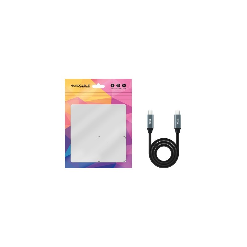 Nanocable 10.01.4300 cable USB 0,5 m USB4 Gen 2x2 USB C Negro