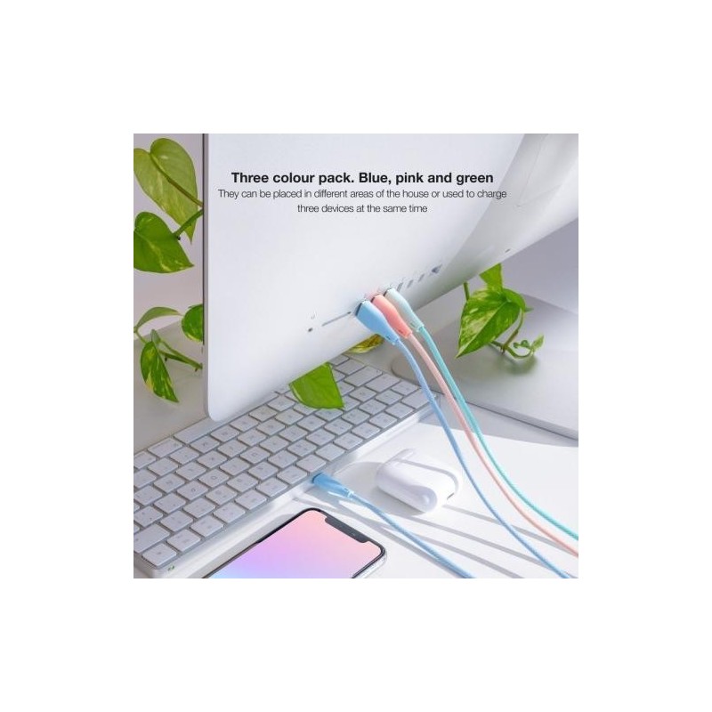 NANOCABLE 3 CABLES LIGHTNING A USB 2.0, LIGHTNING/M-USB A/M,