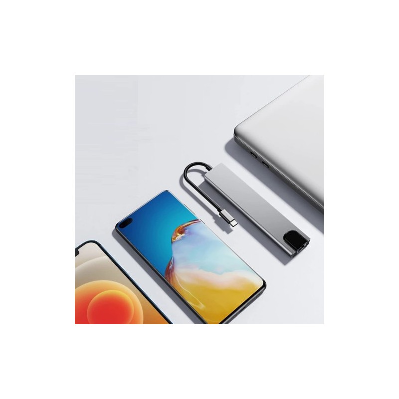 Ewent EW1146 base para portátil y replicador de puertos Alámbrico USB 3.2 Gen 1 (3.1 Gen 1) Type-C Gris