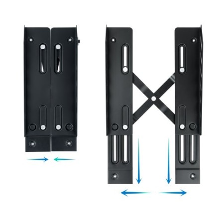 TooQ Soporte metálico para CPU de suelo con ruedas