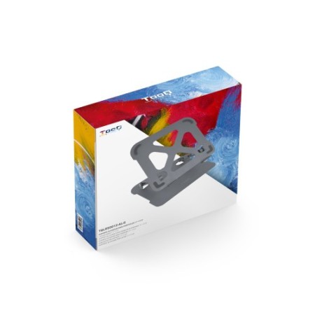 TOOQ SOPORTE ELEVADOR DE ALUMINIO AJUSTABLE ERGONÓMICO PARA PORTÁTILES, GRIS