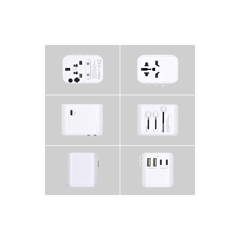 Ewent EW1470 adaptador de enchufe eléctrico Universal Blanco