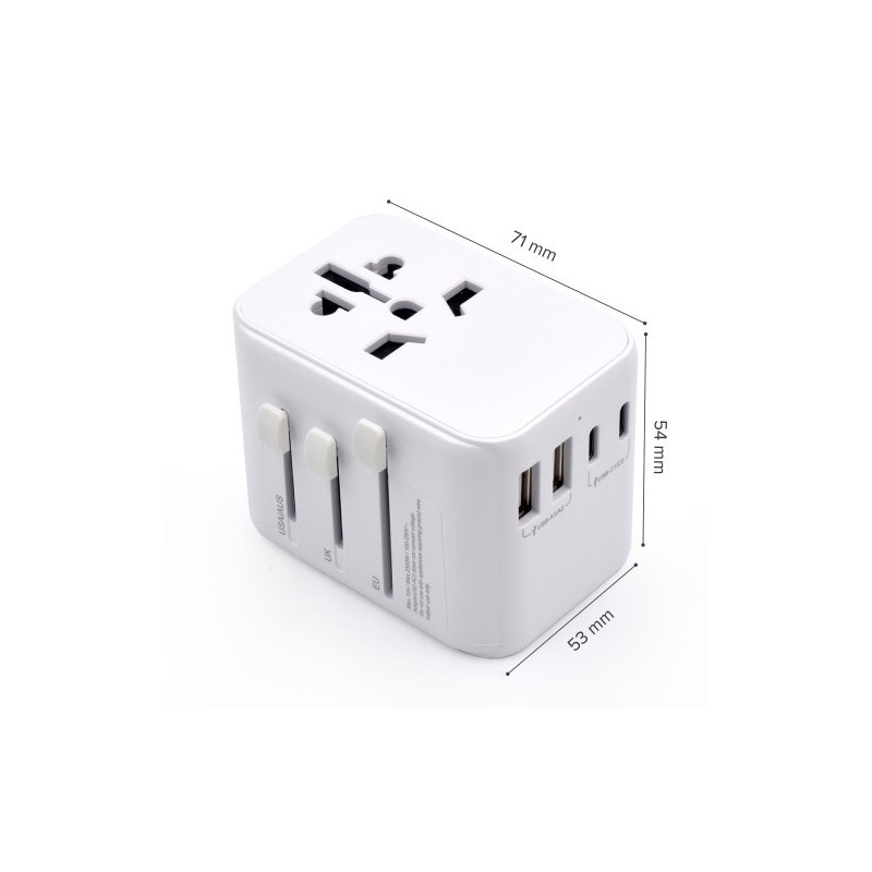 Ewent EW1470 adaptador de enchufe eléctrico Universal Blanco
