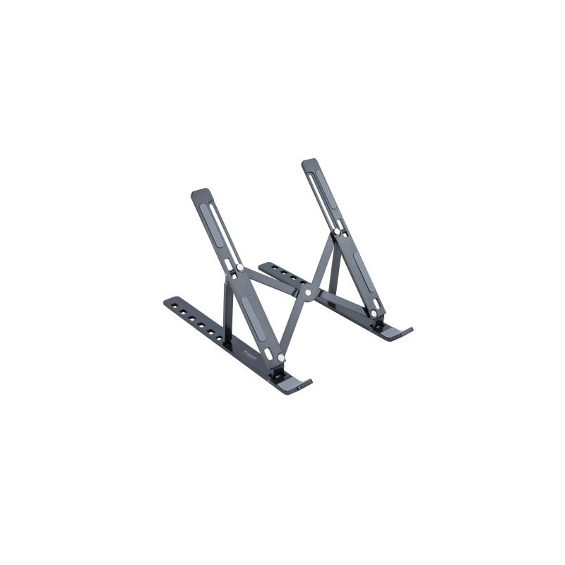 TooQ Soporte Elevador para Portátiles, Tablets, Móviles y Libros, Gris Oscuro